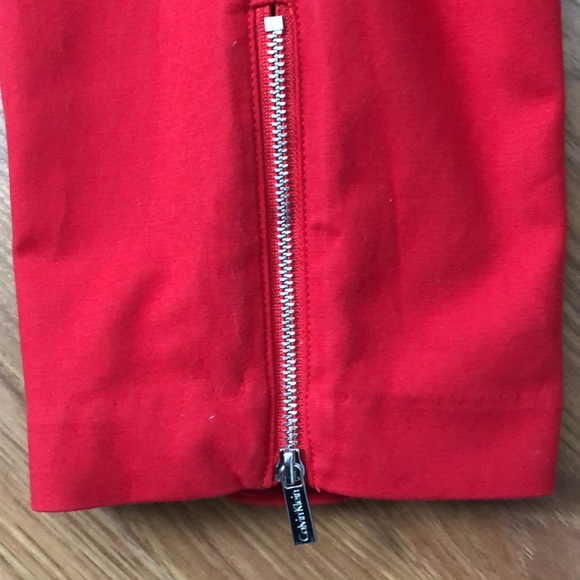 Calvin Klein Red Zip Ankle Pants Sz 16 - Picture 3 of 9